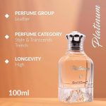 Cool & Cool Platinum Perfume 100ML - Woody Oud Fragrance with Leather, Juniper & Tonka Bean, Women’s Luxurious & Long-Lasting Perfume - Image 4