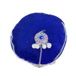 Afghan Ethnic Kuchi Hat ( Blue ) – Embroidered Boho Headwear - Image 3