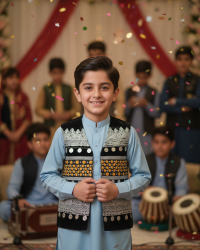 Traditional Afghan Kids Vest - Afghan Traditional Kuchi Waskat for