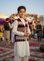 Zarin Royal Afghan Vest for Boys – Boys’ Ethnic Outfit - Image 2