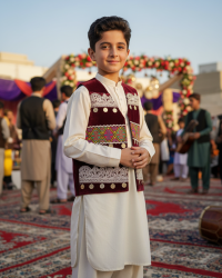 traditional Afghan vest for kids - Zarin Royal Afghan Vest