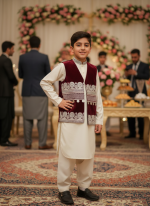 Zarin Afghan Vest for Boys – Traditional Kuchi Waistcoat for Kids - Image 2
