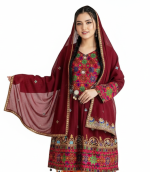 Women’s Afghani Traditional Dress – Long Flared Anarkali Style Party Wear