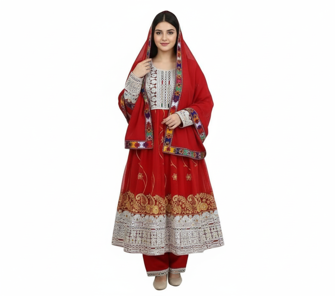 ai-generated-gen_1775549561_0.png Afghan Heritage Set – Women’s Ethnic Festive Wear - Image 1