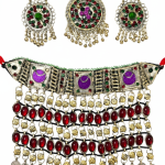Royal Afghan Ethnic Jewelry – Necklace, Mantika & Earrings, Handmade