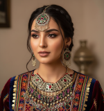 Royal Afghan Ethnic Jewelry – Necklace, Mantika & Earrings, Handmade - Image 2