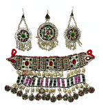 Royal Afghan Ethnic Jewelry – Necklace, Mantika & Earrings, Handmade
