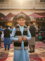 Afghan Traditional Kuchi Waistcoat for Kids - Image 2