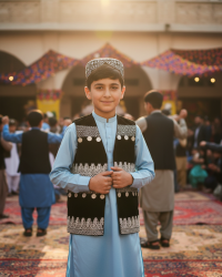 Zarin Afghan Vest for Boys - Afghan Traditional Kuchi Waistcoat