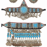 Royal Afghan Ethnic Jewelry – Necklace, Mantika & Earrings, Handmade