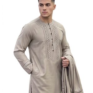 beige embroidered kameez shalwar - Beige Embroidered Kameez Shalwar with