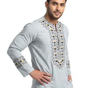 custom made kameez shalwar - Floral Geometric Embroidered Kameez Shalwar