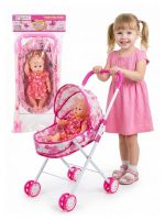 Baby Doll Stroller with Cradle & Doll Toy Set 918-10A