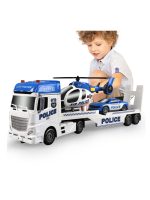 Jin Jia Toys Police Car Transport Truck and Helicopter set 8075A - Image 2
