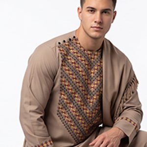 Embroidered Kameez Shalwar with Scarf - Geometric Embroidered Kameez Shalwar