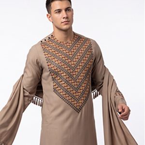 Geometric Embroidered Kameez Shalwar - Geometric Embroidered Kameez Shalwar with
