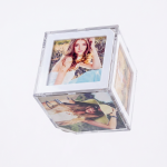 Custom Rotating 6-Sided Acrylic Photo Cube – Battery-Powered Personalized Photo Display