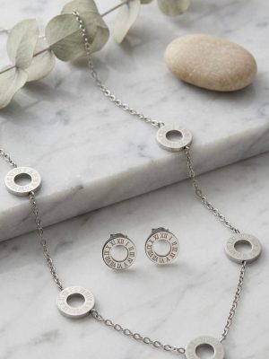 Roman Numeral Jewelry Set