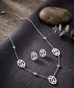 Geometric Silver Jewelry Set