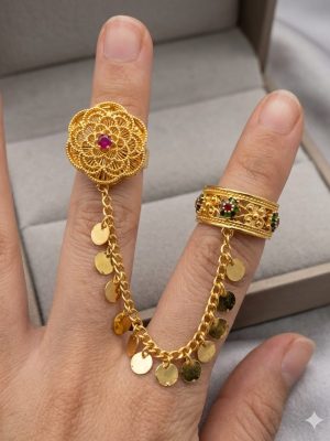 Gold Filigree Chain Ring