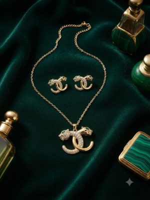 Panther Monogram Jewelry Set