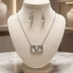 Silver VLogo Jewelry Set