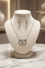 Silver VLogo Jewelry Set