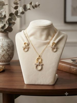 Gold Crystal Jewelry Set