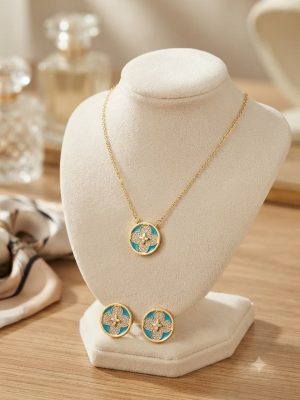 Turquoise Clover Jewelry Set