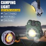 Multifunctional Rechargeable LED Work Light with Solar Panel & Magnet