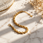 Gold Brick Link Bracelet