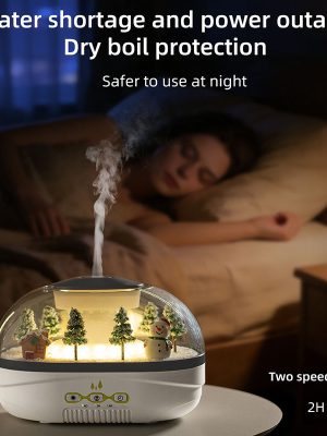 Raindrop Aroma Diffuser Humidifier with Mini Landscape Light