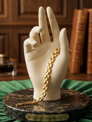 Gold Brick Link Bracelet
