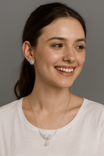 Angel Wings Drop Necklace Set - Zambeel