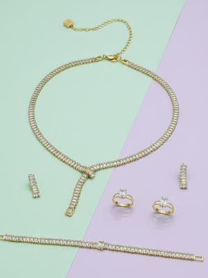 Baguette Lariat Jewelry Set - Zambeel