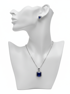 Blue Square Cubic Zirconia Set - Zambeel