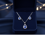 Blue Teardrop Cubic Zirconia Set - Zambeel