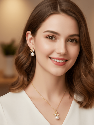 Butterfly Pearl Charm Jewelry Set - Zambeel