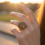 Champagne Crystal Dome Statement Ring - Zambeel