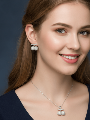 Cherry Sparkle Crystal Jewelry Set - Zambeel