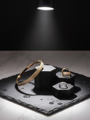 Classic Line Zircon Bangle & Ring Set - Zambeel