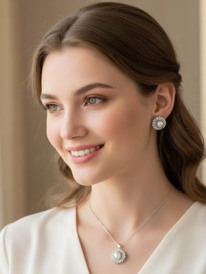 Classic Pearl Pendant Jewelry Set - Zambeel