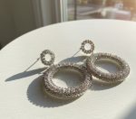 Classic Round Halo Crystal Earrings - Zambeel