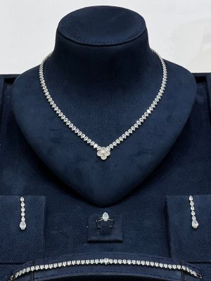 Clover Crystal Pendant Jewelry Set - Zambeel