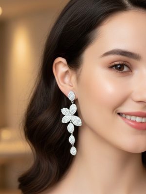 Crystal Bloom Drop Earrings - Zambeel