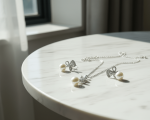 Crystal Bow Pearl Jewelry Set - Zambeel