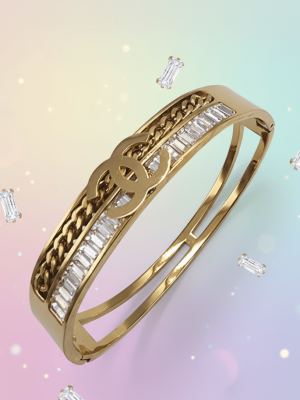 Crystal Chain Bangle - Zambeel