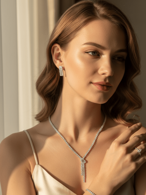 Crystal Drop Jewelry Set - Zambeel