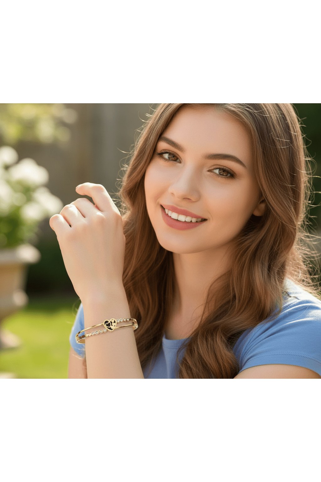 crystal-heart-dual-band-bangle-6817569 Crystal Heart Dual - Band Bangle - Zambeel