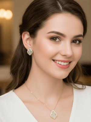 Crystal Leaf Drop Jewelry Set - Zambeel